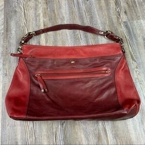 Tre Vero Red Soft Leather Hobo Shoulder Handbag